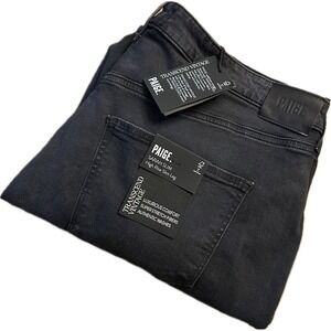 Paige Women High‎ Rise Sarah Straight Jeans Size 18 Black Crop Denim 18W Plus